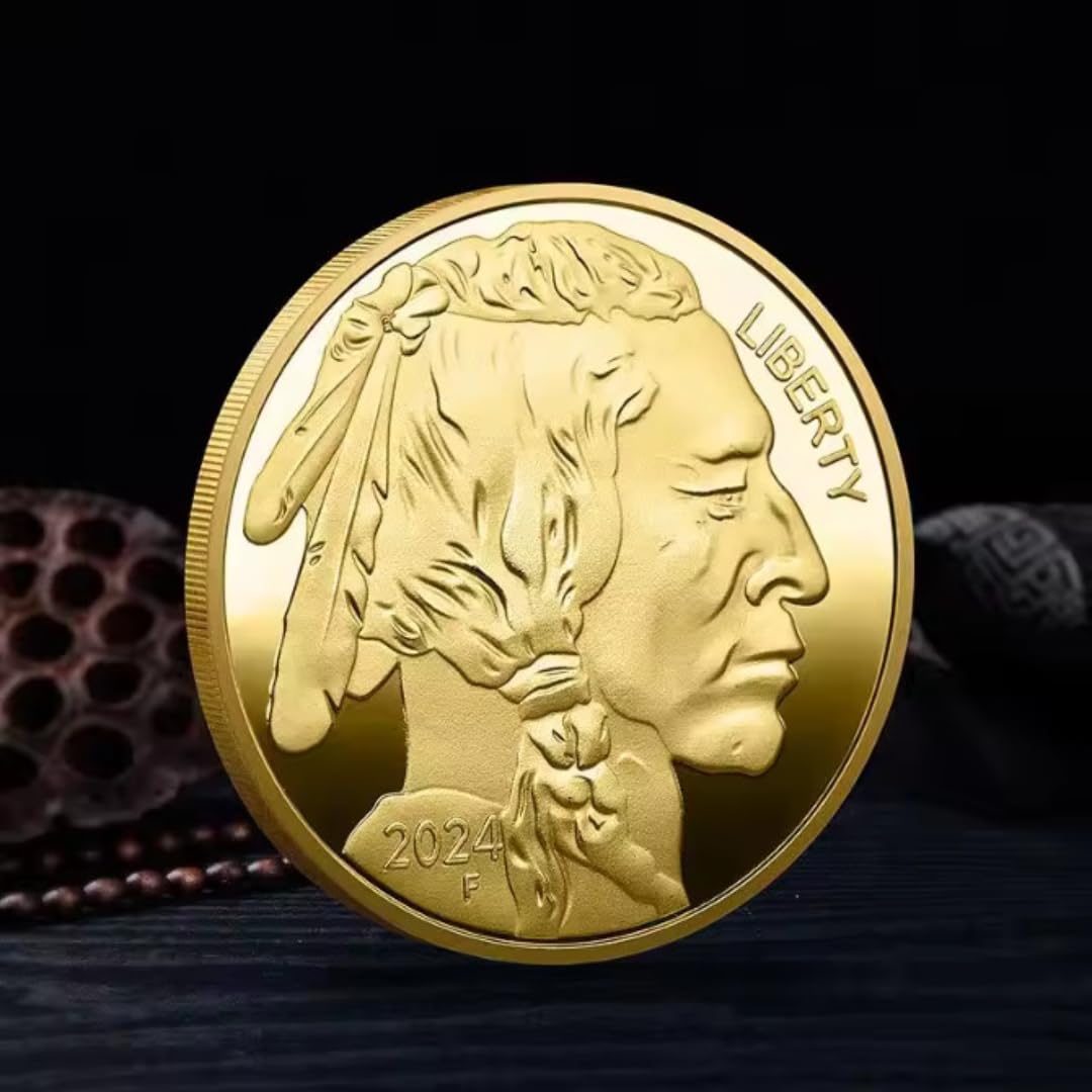 MINHBDER Commemorative Coins Usa Souvenir Coin 1Oz 2019-2025 Indian/Buffalo Silver/Gold Plated Challenge Coin Collectible Souvenir Gifts