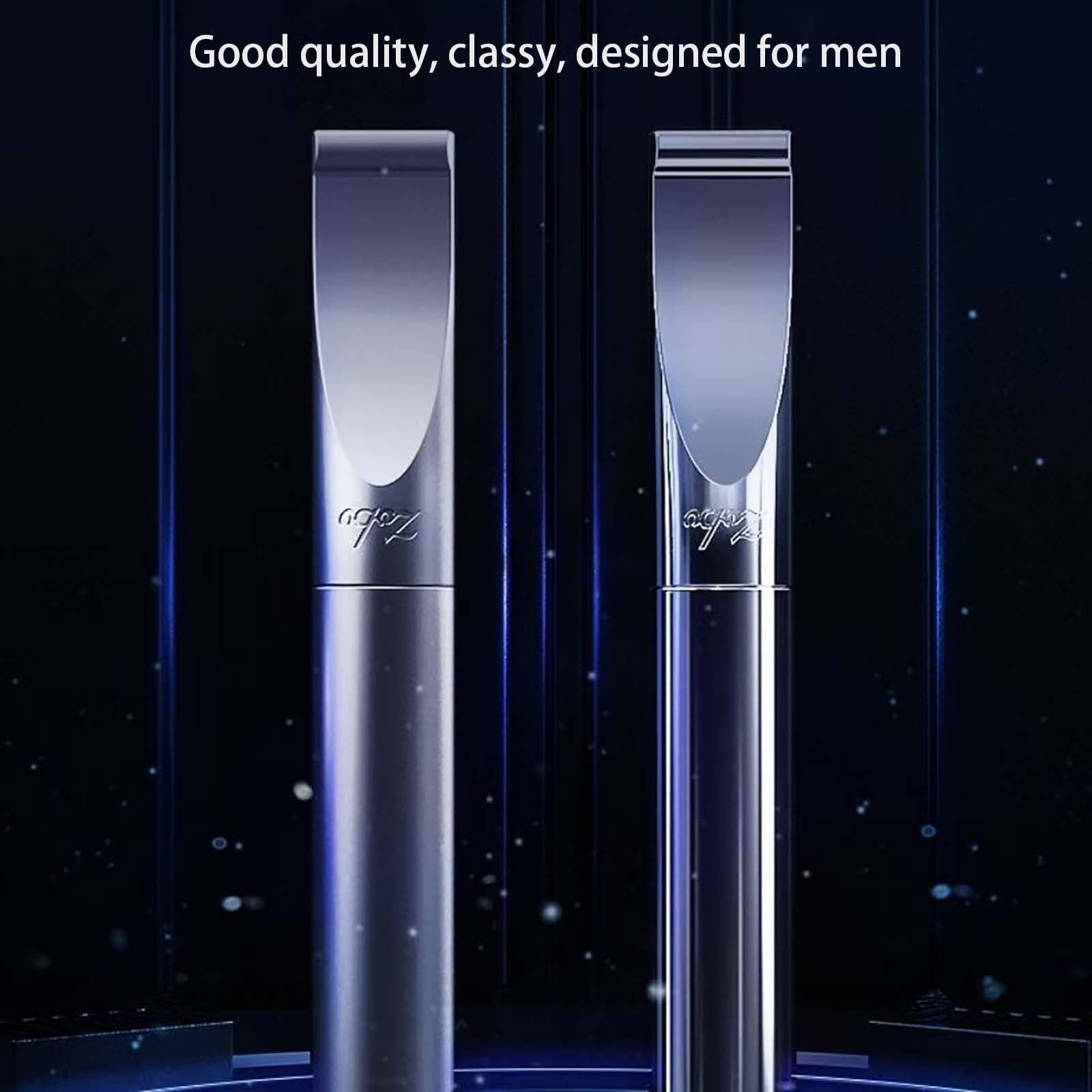 Bocchino per sigarette da uomo, in titanio, con filtro circolante, adatto per sigarette spesse 7,6 mm, medie 6,3 mm e sottili 5,5 mm, con elegante confezione regalo.(Bright black)