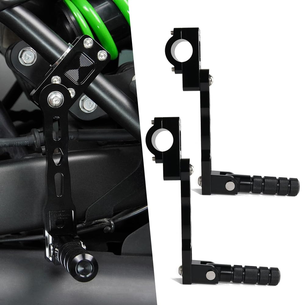 Xitomer 7/8-1 1/8” Foot pegs Highway Peg Mounts Fit for KLR 650 VULCAN | Fit for Z900 RS, Z125 PRO BR125, Z400 VERSYS 650 Concours 14, Foldable