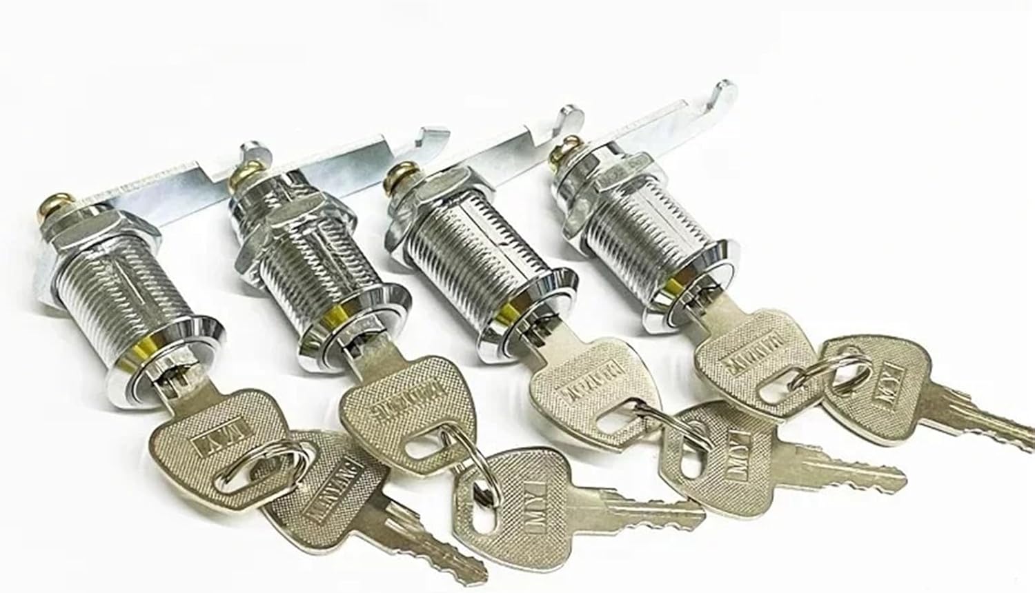 4 Pcs/Bag Drawer Cam Lock with 2 Keys for Door Mailbox Cinet Tool Box DIY Furniture Hardware HJ03 H(Key Same X 20mm)