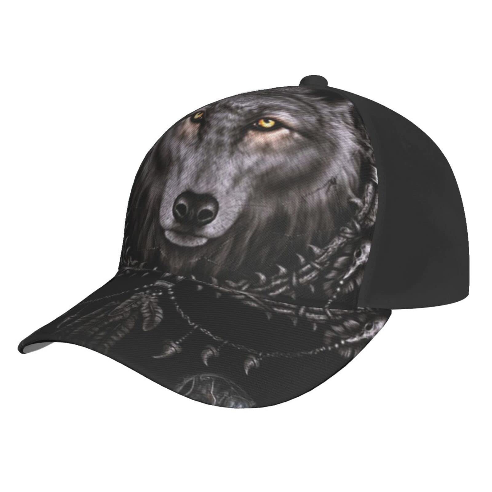 Loujin Unisex #159 Dead Wolf Totems Baseball Hat For Men Women Hip Hop Caps Black Snapback Hats Dad Trucker Cap Dead Wolf Totems