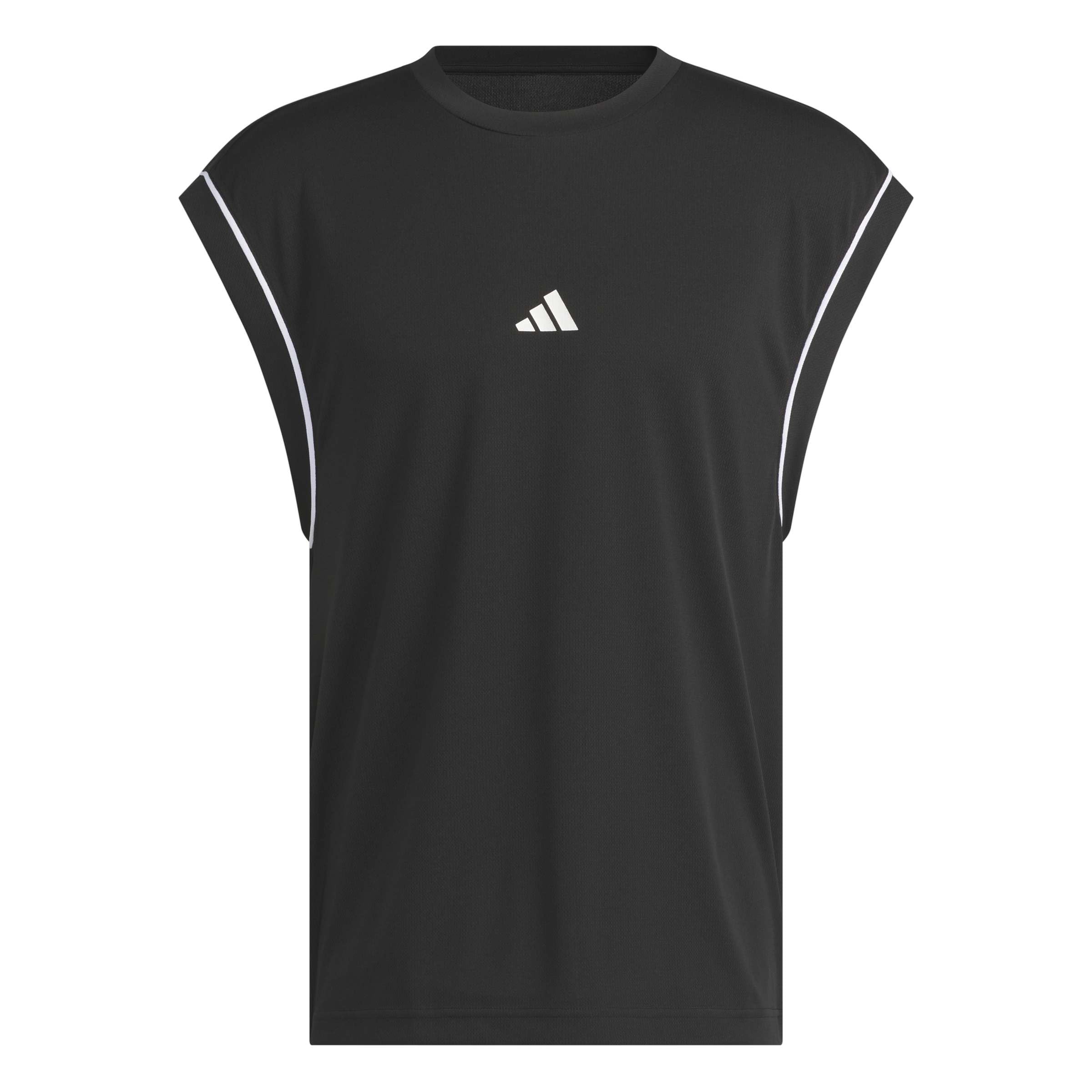 adidas Men's Basketball All World Sleeveless Tank Shirt, Black/Black, L