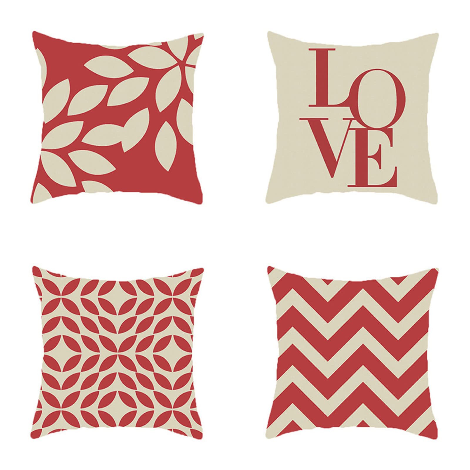 Housse de coussin 65x65cm lot de 4 taies d'oreiller en lin de qualité supérieure