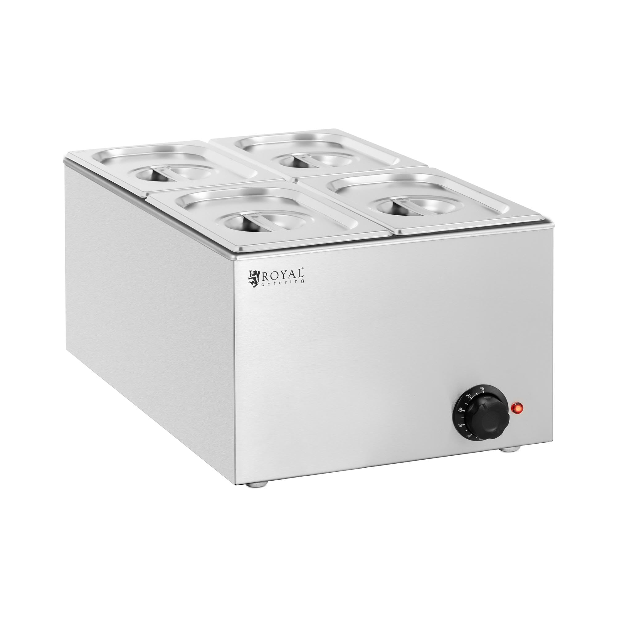 Royal Catering RCBM_GN1/4_1 Bain-marie professionnel 640 W 4 x GN 1/4 Bain-marie inox