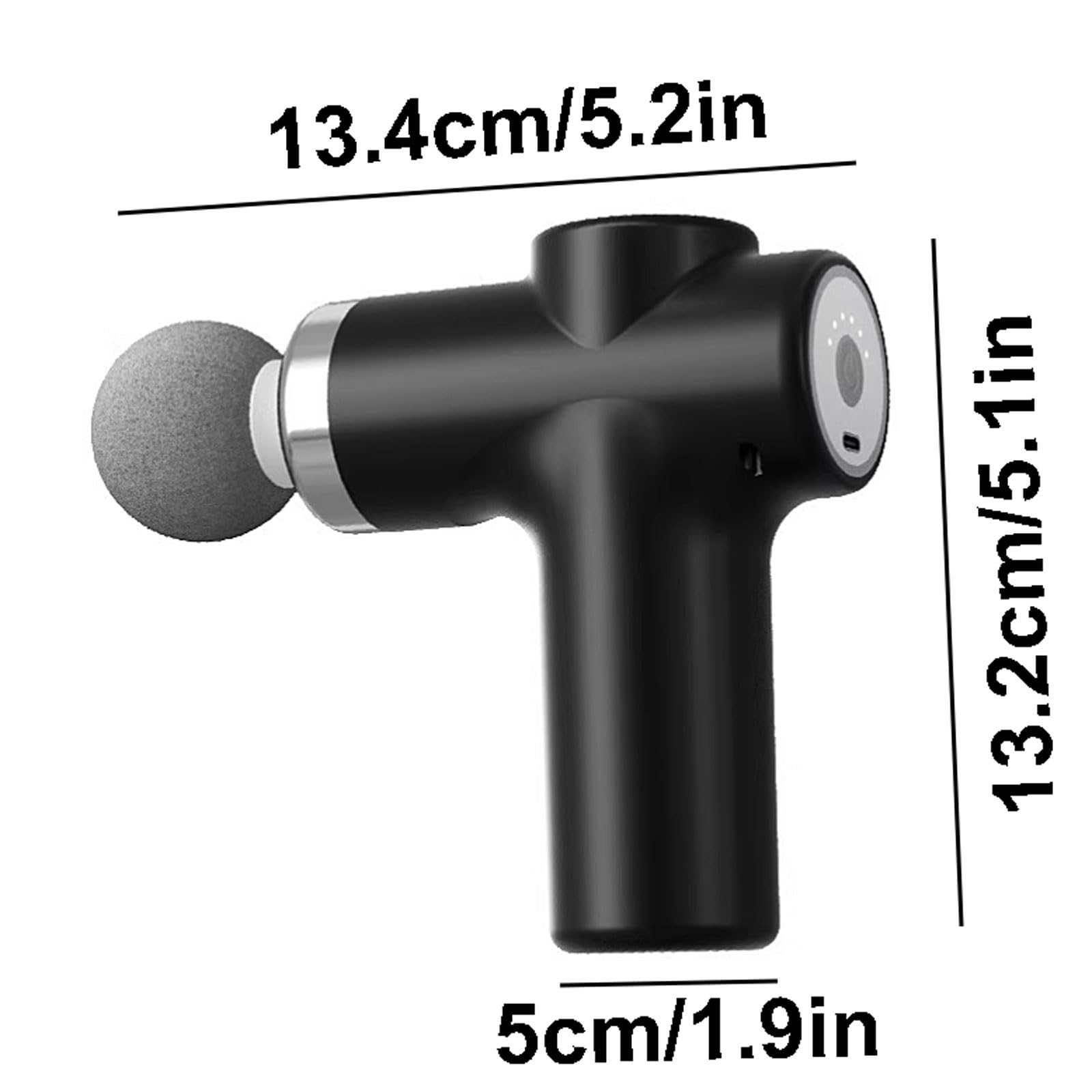 Portátil Pistola de masaje de plástico con 6 velocidades y 4 cabezales de masaje. Masajeador de percusión corporal completo. Masajeador de tejido profundo recargable. poderoso(Weiß)
