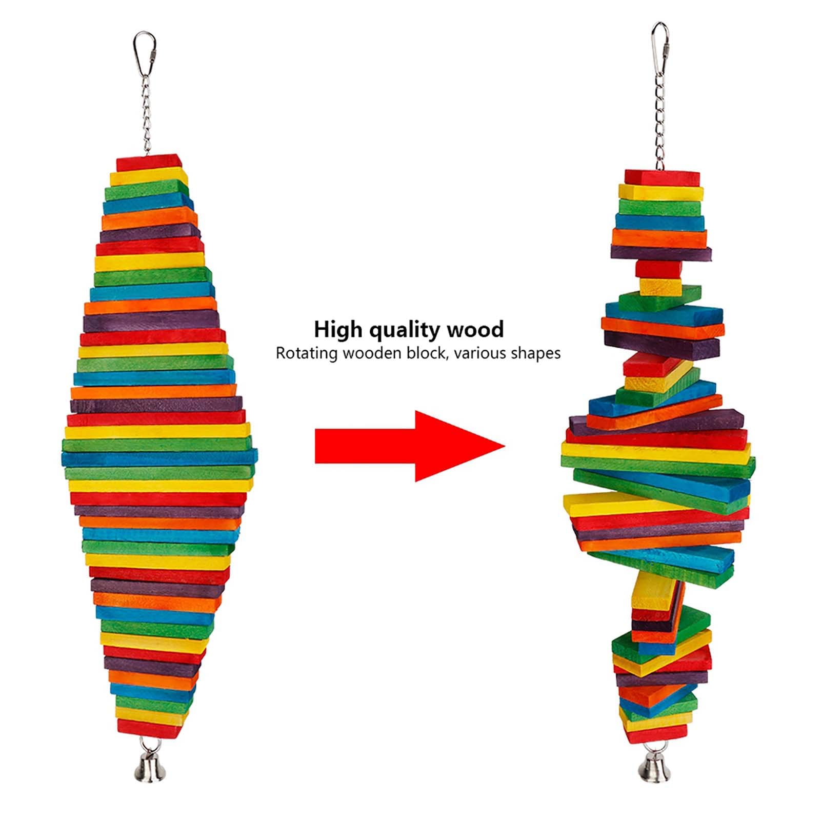 Buntes Vogelspielzeug aus Holz for Aufhängen, Schaukel, Papagei, Kauzubehör, zufällige Farbe for Ziervögel/1328