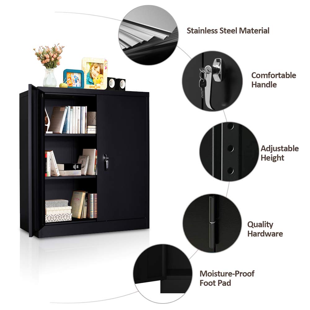 Metal Storage Fohufo Lockable Steel Storage with Doors