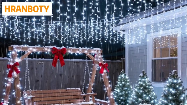 810 LED Christmas Lights Outdoor Indoor, 82ft Cool White String Lights with 180 Drops, 12 Modes Dimmable Curtain Lights with Timer, Waterproof Twinkle Fairy Lights for Bedroom Window Xmas Decor - Image 8