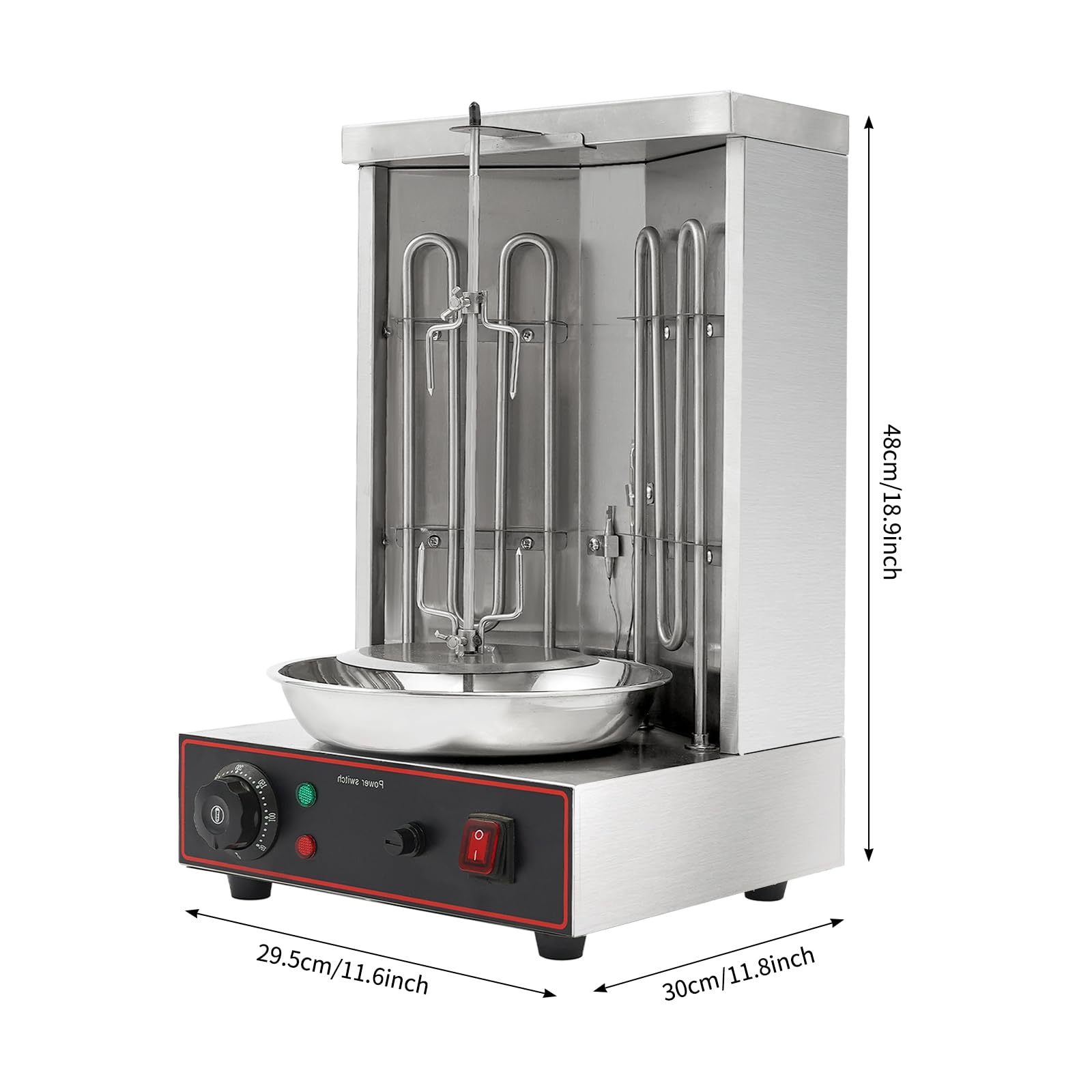 Shawarma elektrische barbecue, 3000 W, commerciële