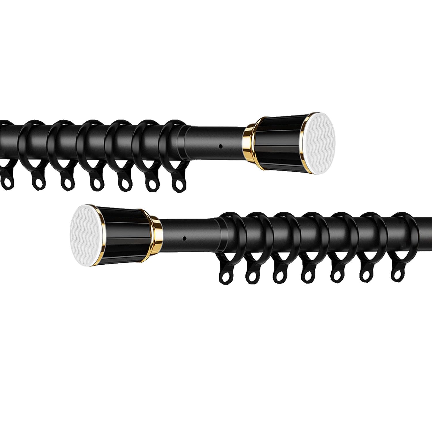 IkErna Shower Curtain Tension Rod No Drill Curtain Pole Telesdivider Rod for Room Partition/Black/40-55Cm/16-22In — image 1