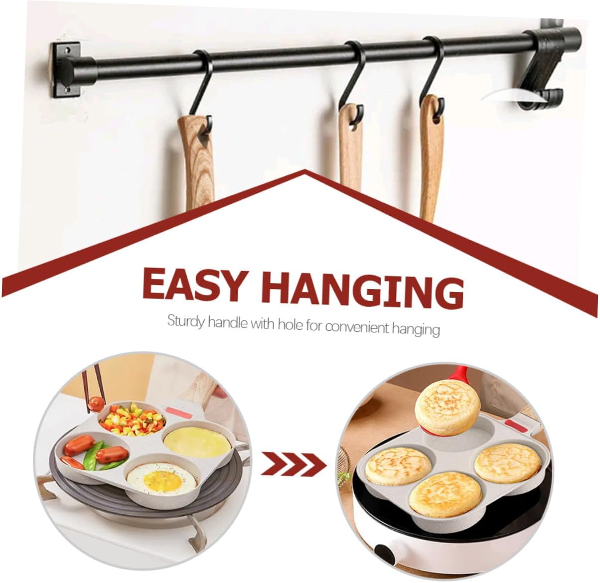 Cup Nonstick Egg Frying Pan for Home Kitchen Multi-use Skillet for Eggs Pancakes Burgers Quick Cooking Gas and Induction Stove