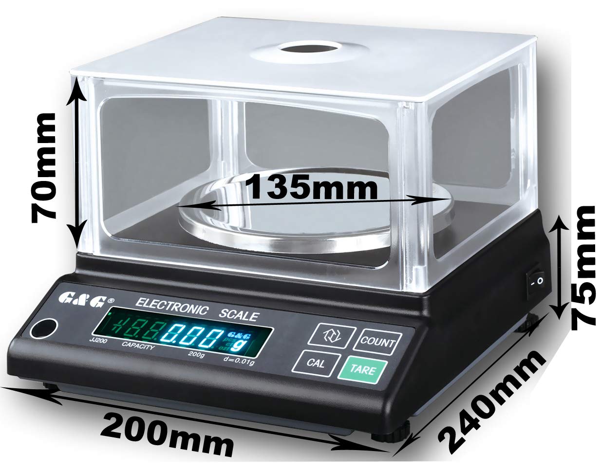 JJ600 600 g/0,01 g waga precyzyjna waga laboratoryjna waga probiercza waga przemysłowa waga stołowa waga złota G&G