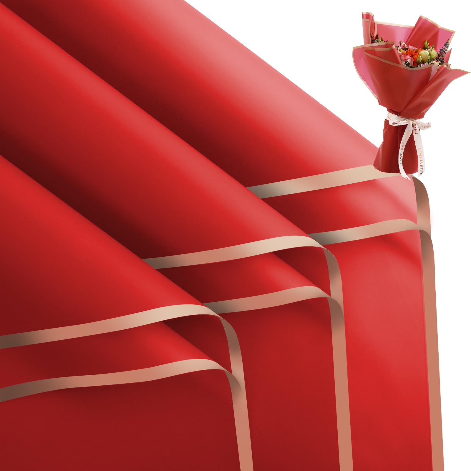 FUHITIM 20 Sheets Flower Wrapping Paper - Waterproof Floral Bouquet Packaging Paper for DIY Crafts，Florist Supplies Packaging Paper for Wedding