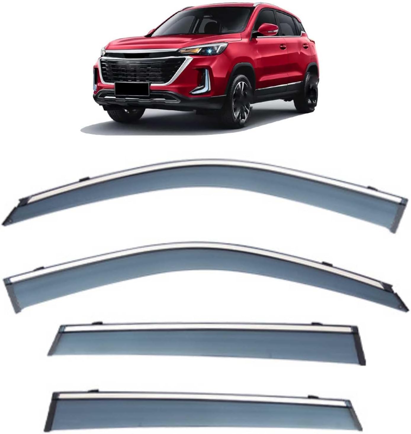 Acwyahso Rain Guards Wind Deflectors for Tigard X35 MK1 2019-2024, 4Pcs Vent Visors, Allows Fresh Air & Keeps Rain Out, No-Drill Install