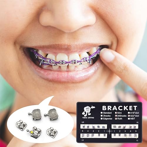 Miniatura 3 de Soporte dental, soportes para aparatos ortopédicos, 5 juegos de 100 piezas de llaves dentales modelo Mini MBT soportes MBT 022 ranura adherente, 345