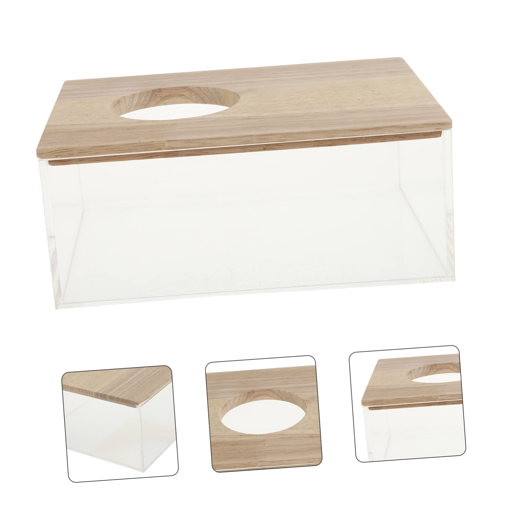 Mipcase Transparente Hamster Sandbadewanne mit Hohem Rand aus Acryl Holz