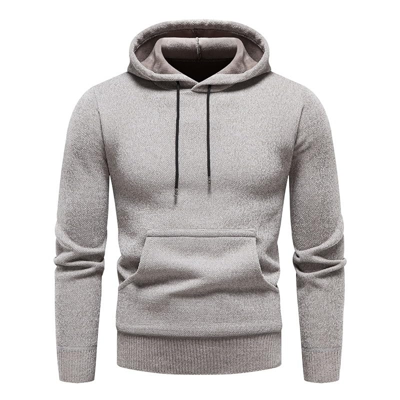 Men's Midweight Fleece Pullover Hoodies Casual Solid Warm Thick Hooded Sweatshirt with Kangaroo Pockets