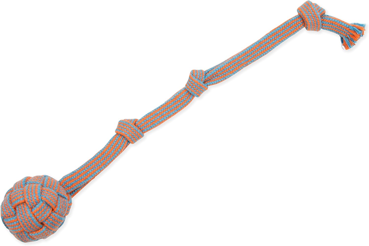 Mammoth Pet Products 43725400: Extra Flossy Webbing Ball w/Fling Handle Dog Toy, 16In Mammoth Pet Products 43725400: Extra Flossy Webbing Ball w/Fling Handle Dog Toy, 16In