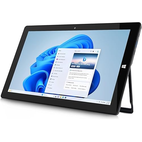 AWOW N100 Windows 11 Tablet 12GB DDR5 RAM 256GB Storage, 10.1 Inch IPS HD Touchscreen, Intel N100 Processor Windows Tablet PC with HDMI/WiFi/Bluetooth/USB3.2/Dual Cameras