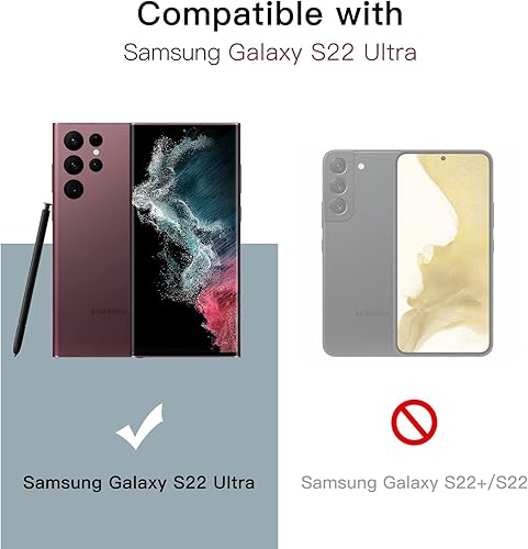 Miniatura 3 de JETech Protector de pantalla para Samsung Galaxy S22 Ultra 5G de 6.8 pulgadas con protector de lente de cámara, película de TPU flexible, compatible