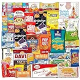 BLUE RIBBON Snack Box Care Package Variety Pack (90 Count) Ultimate Sampler Mixed Bars Cookies Chips Candy Snacks Box for Office Schools Friends Family College Students Women Men Adult Kid Teens Gift Basket for Everyone