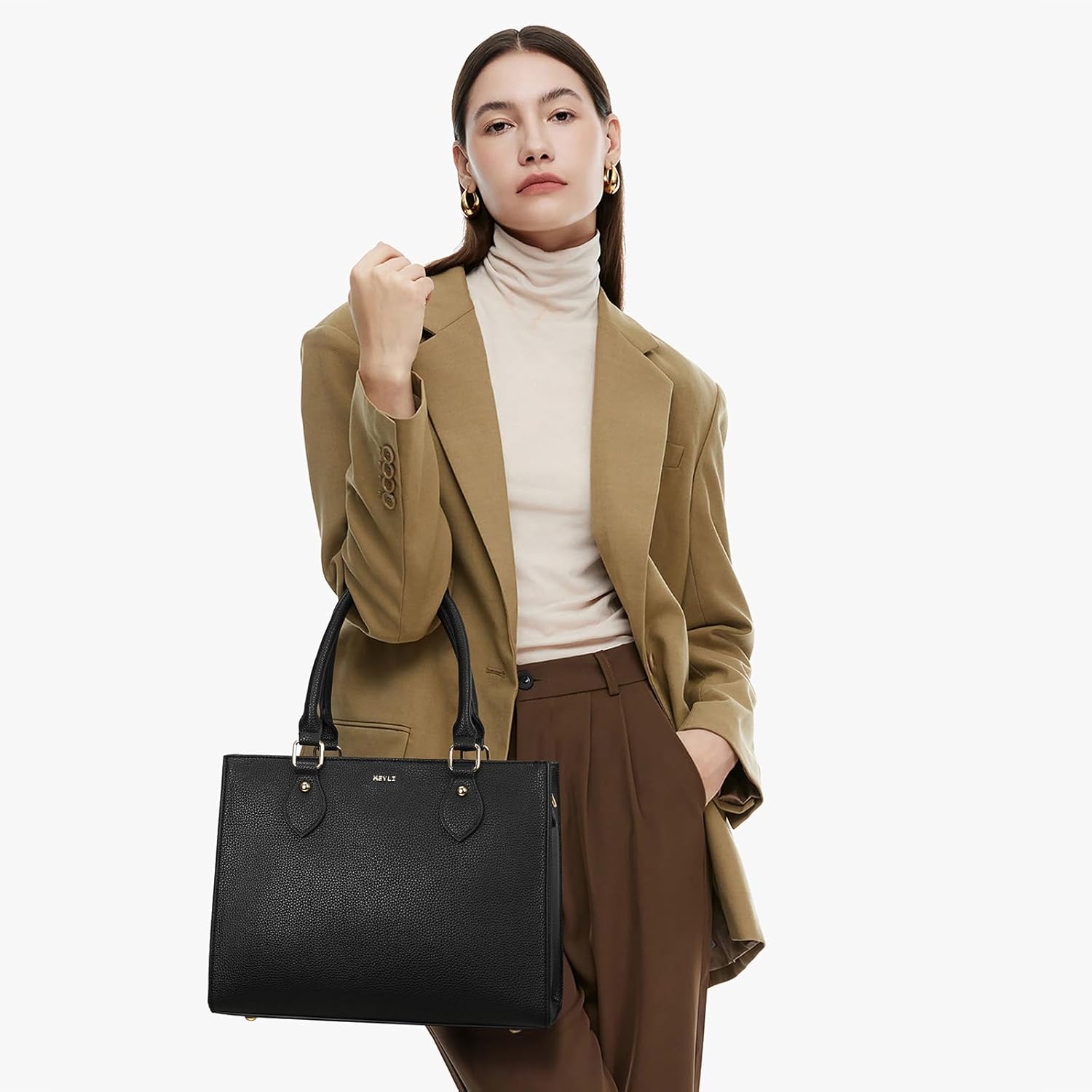 Keyli Medium Tote Bag for Women Crossbody Purses and Handbags Leather Top-handle Satchel Shoulder Bag Sets - Image 2