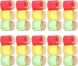 Happyyami 30pcs Dollhouse Decoration Jam Miniature Food Bottle Miniature Dollhouse Toy Dollhouse Mini Pudding Jar for Camping Gardern Decor