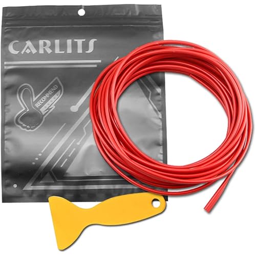 CARLITS Car Interior Moulding Trim, 3D DIY 16.4FT/5M Insert Pinstriping Tape Cars Styling Decoration Moulding Trims Strip Garnish Accessory for Car Dashboard (Red)