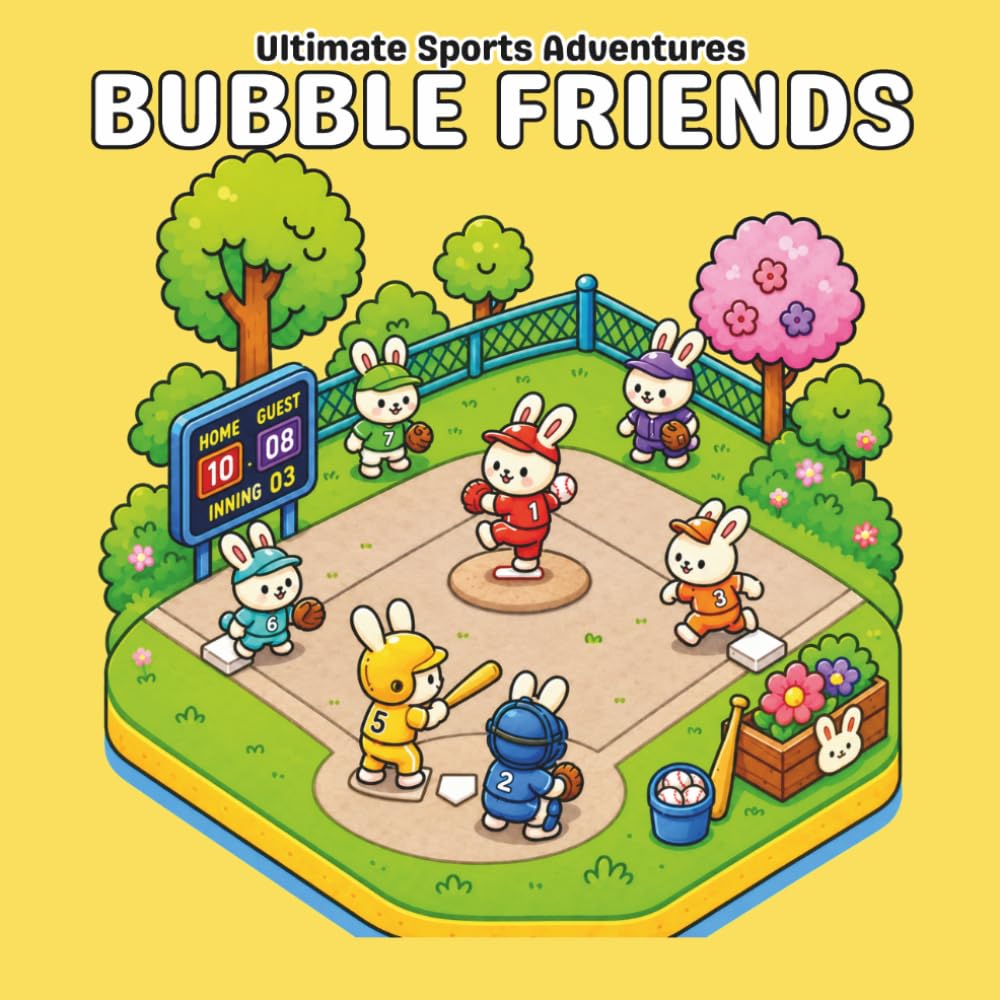 Bubble Friends Ultimate Sports Adventures: Simple And Cute Kawaii Coloring Book
