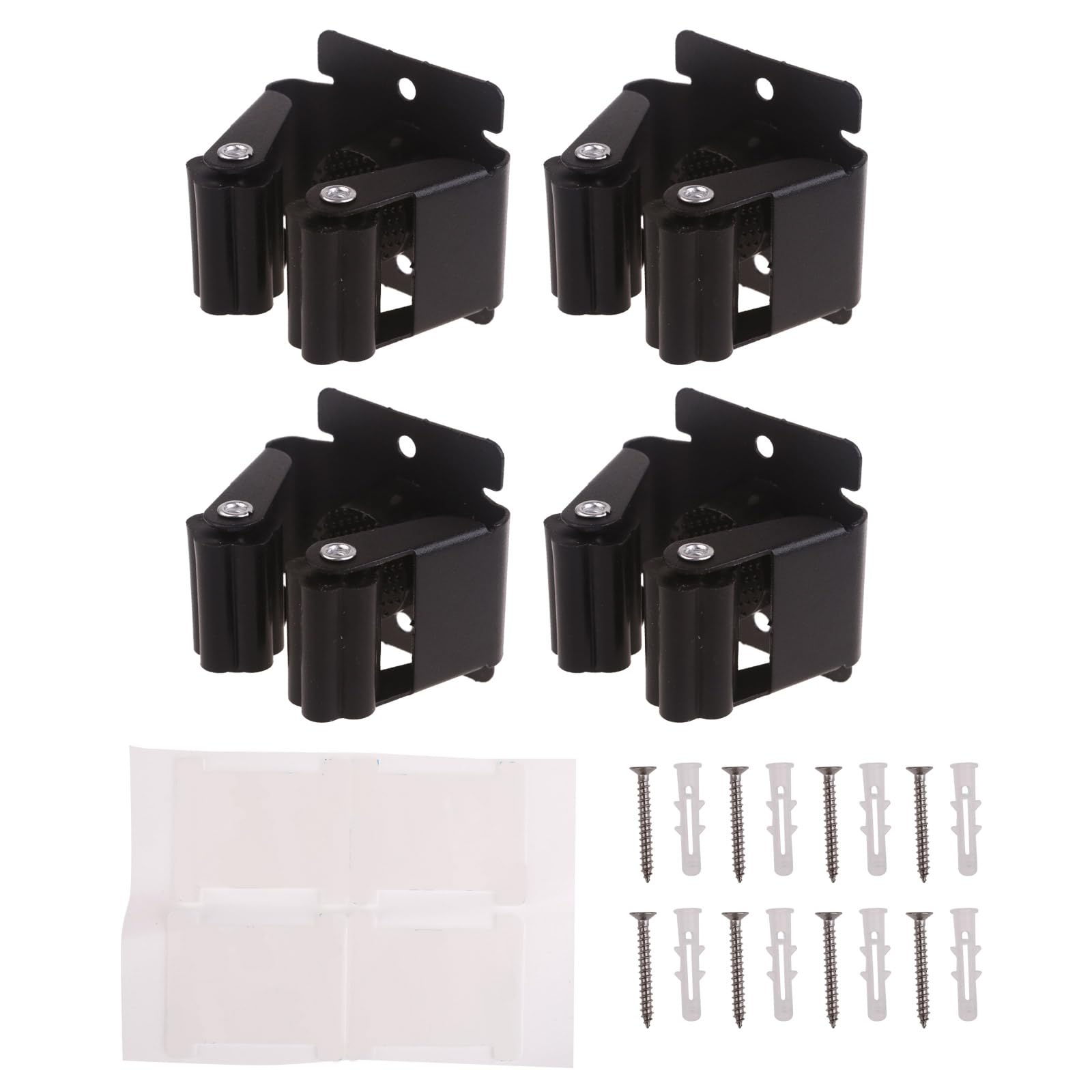 MINGLEA Pack of4 Stainless Steel Broom Holder Wall Mount Broom Hanger Wall Organizer Multifunctional Storage Hook Space Saving