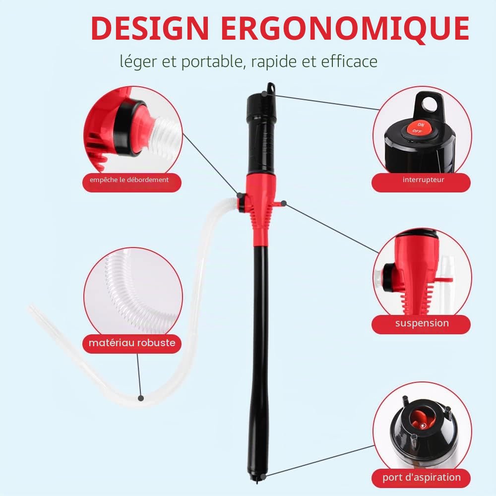 Flintronic Pompe de Transfert à Liquide électrique à Piles - Pour Gaz, Eau, Huile et Autres Liquides