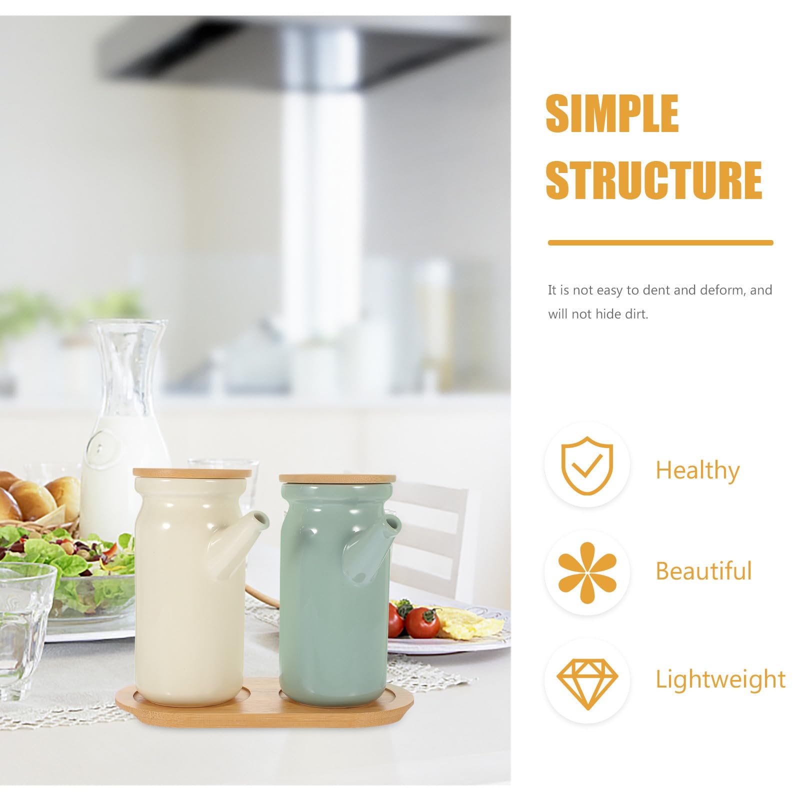 Angoily Set di Barattoli per Spezie da Cucina in Porcellana Bianca con Base Compatta e Coperchi Individuali, Contenitori per Condimenti e Oli per Domestico e Buffet