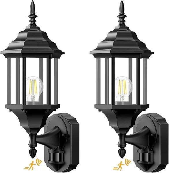 Redluck Motion Sensor Outdoor Lights, 2 Pack 16 inch Dusk to Dawn Outside Porch Lights, Waterproof Anti-Rust Aluminum Outdoor Wall Lights Exterior Lighting Fixtures for House, Garage, Front Door