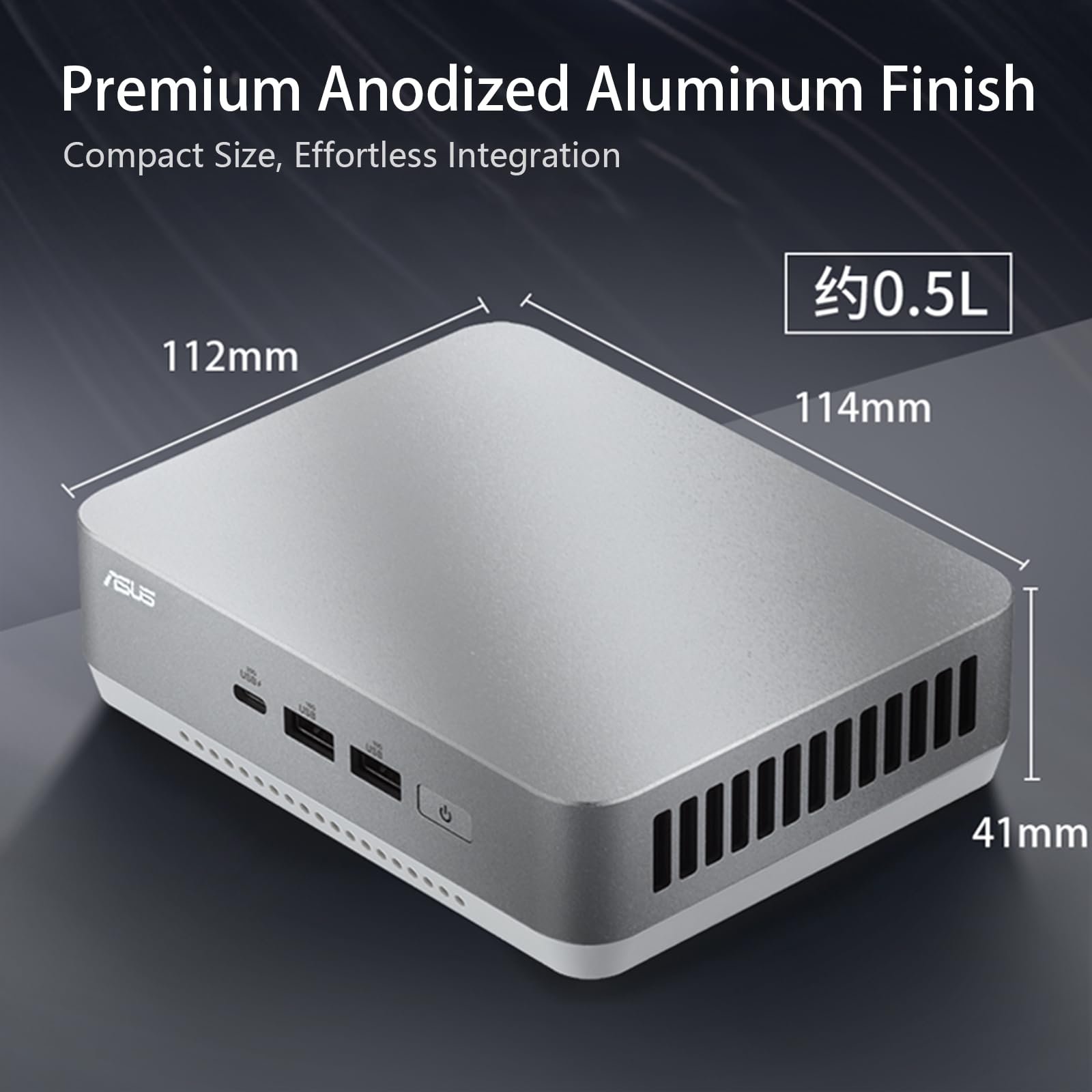 Cutesliving NUC 14 Pro+ Mini PC compatible con procesador Core Ultra 5 125H de 14 núcleos, gráficos ARC de 14ª generación, pantalla cuádruple 4K, Thunderbolt 4, oficina, creatividad y juegos (barebone