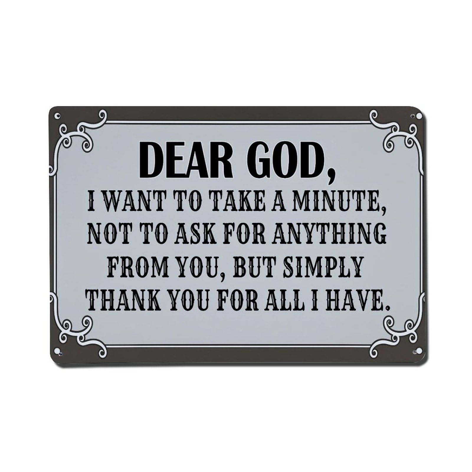 Dear God I Want To Take A Minute Not To Ask Vintage Tin Sign Retro Metal Wall Decor Metal Poster, Home Bar Garage Farmhouse Cafe Wall Art Decoration 8x12Inches