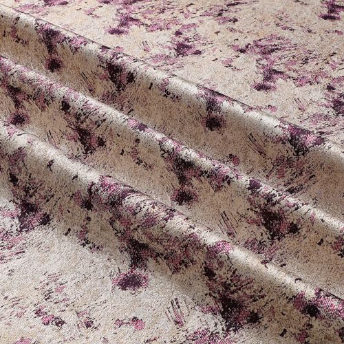 Majestic Giftware Madison Cut Fabric Not a Tablecloth Unfinished Edges, by the Yard - 6 Yard 60 Inch Wide Cloth For DIY Table Runners, Upholstery, Pillows & Window Treatments |Washable(Aruba - Purple)