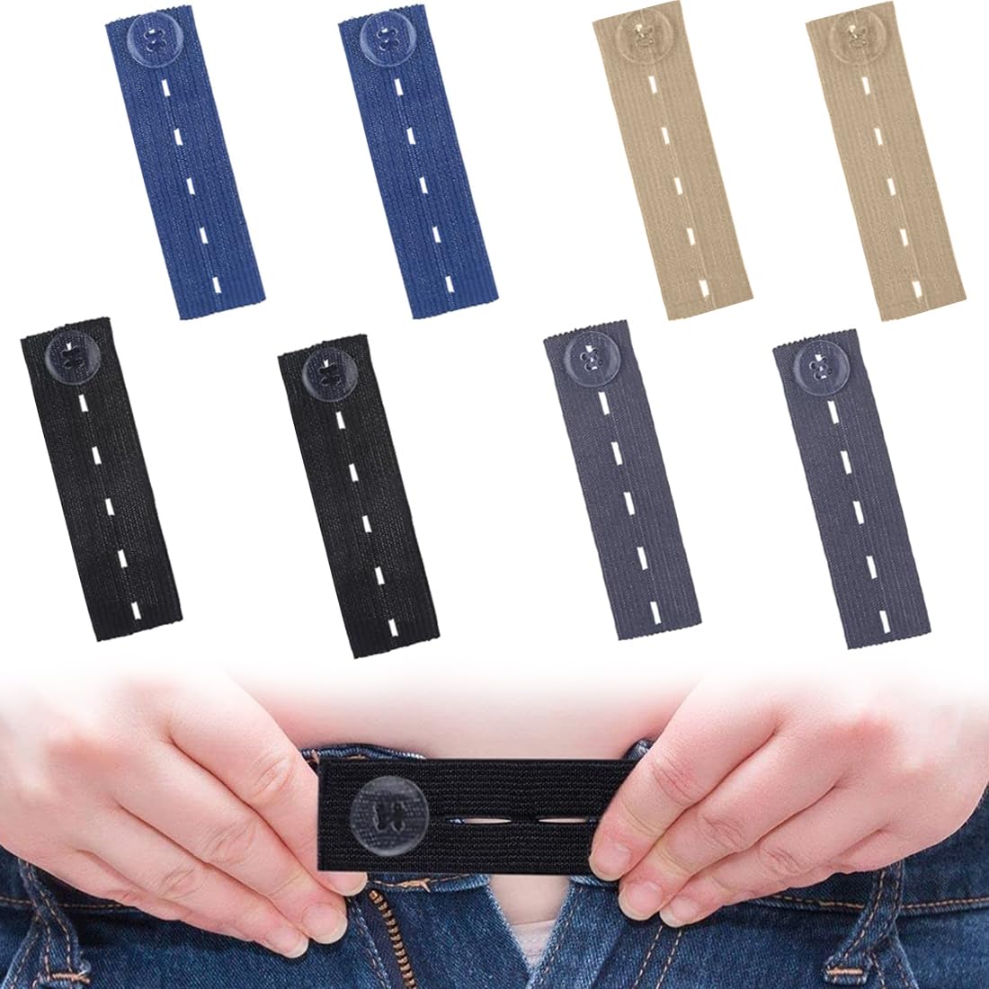 Élargisseur De Pantalon Réglable - Extension De Taille Pour Jeans, Grossesse, Confort | Sans Boucle, Facile à Installer - 8
