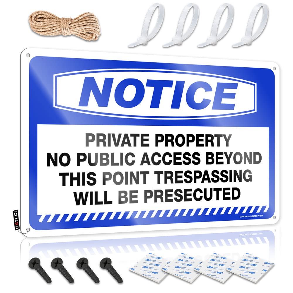STWNVOITV Funny Signs For Bedroom Notice Private Property No Public Access Beyond Tin Sign Tinsign Decor Funny Metal Signs Decor(30X40CM)
