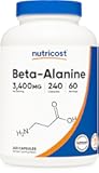 Nutricost Beta-Alanine Capsules 3400mg, 240 Capsules (60 Serv) - Potent Beta Alanine, Gluten Free & Non-GMO, 850mg Per Cap