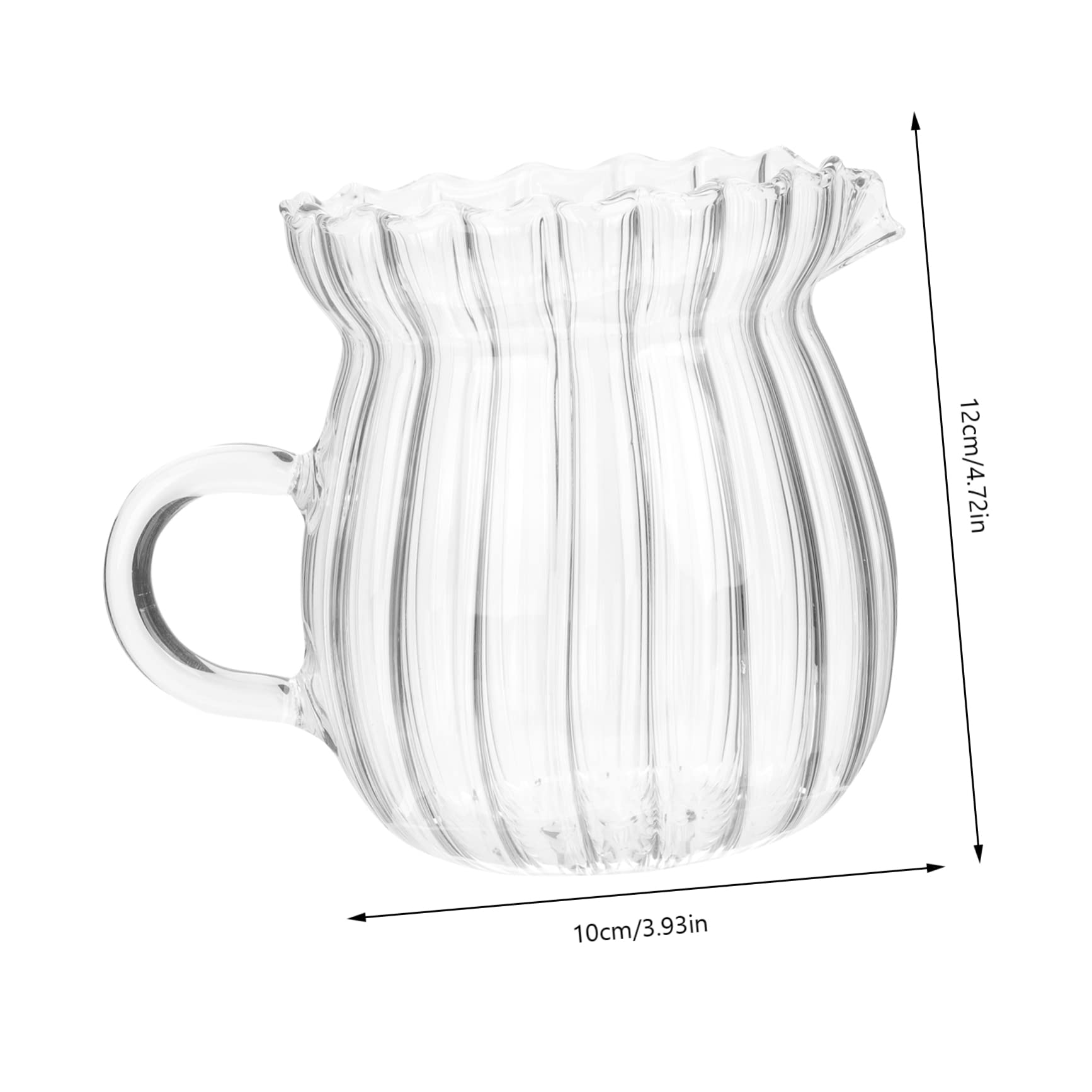 KICHOUSE Glass Milk Frothing Jug Multi-function Pitcher for Latte Art Milk Jar Point-mouth Design Household Creamer for