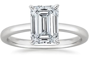 3/4-5 Carat IGI Certified Solitaire Emerald Diamond Engagement Ring in 14K White Gold