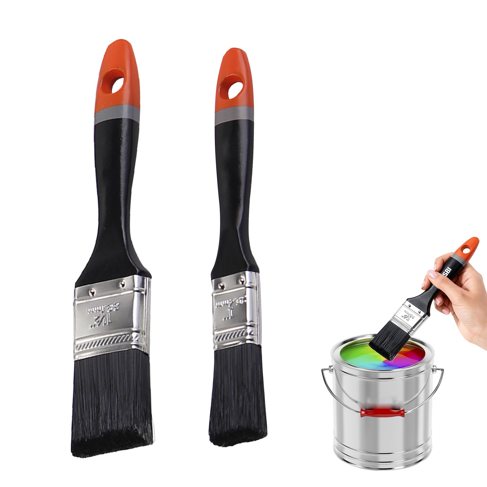 2 PCS Paint Brushes, Home Wall Trim House Chip Paintbrush Set, Multi Purpose Home Repair Tools for DIY Paint