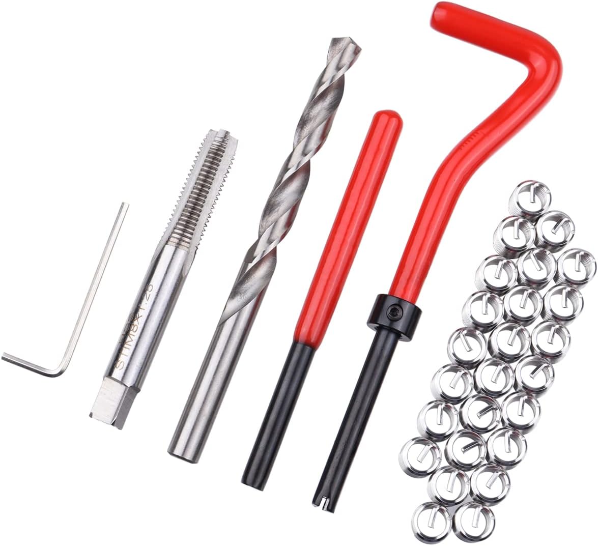 Wolfride 30PCS M8 Helicoil Kit M8 x 1.25mm Thread Repair Kit Thread Restoring Kit