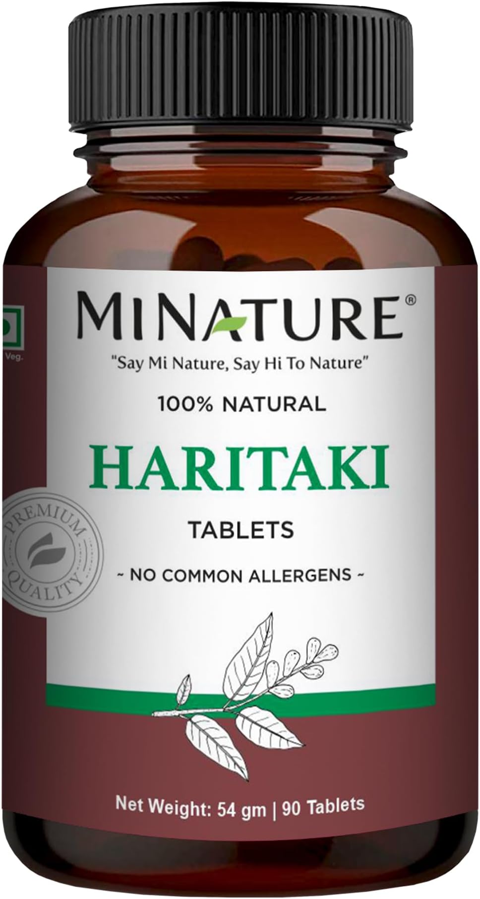 Mi Nature Haritaki Tablets| 90 Tablets, 1000 mg|