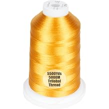Simthread 5500Yds/5000M 40WT Trilobal Polyester Embroidery Thread Beige 843 | High-yardage 5000M spool offers smooth feeding and stable 40WT trilobal polyester thread for home and commercial machines.