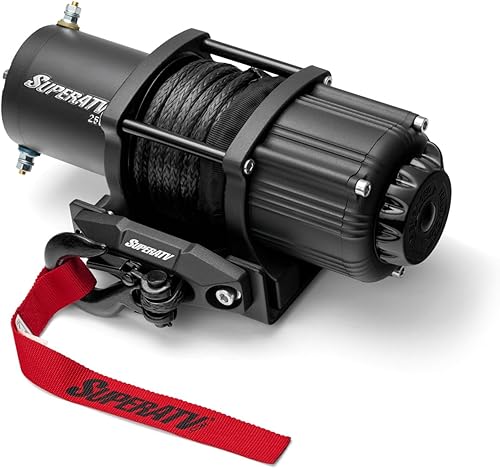 Miniatura 5 de SuperATV Black Ops - Kit de cabrestante de 2500 libras para UTV/ATV | Incluye cuerda sintética de 50 pies | Cabrestante de 12 voltios | Motor de 1