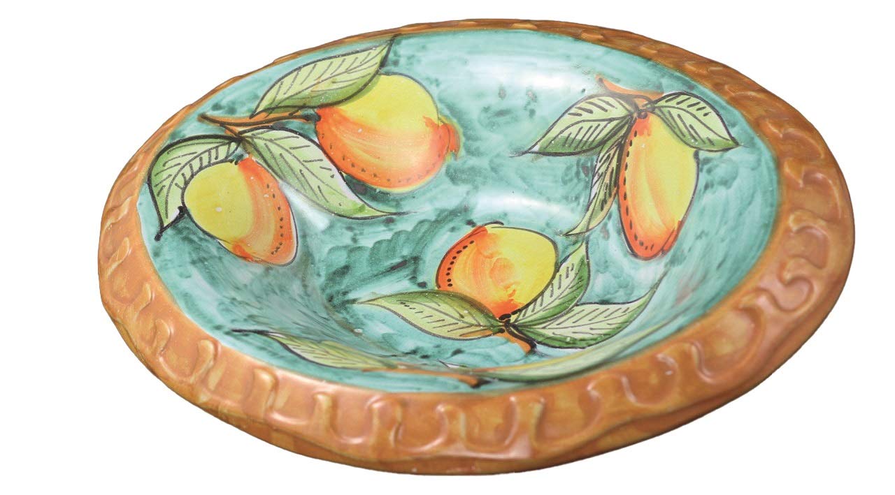 Generico CENTROTAVOLA + INSALATIERA IN CERAMICA DI VIETRI DIPINTE A MANO; PORTAFRUTTA ANTIPASTIERA CIOTOLA ZUPPIERA ARREDO TAVOLA CUCINA PIATTO VASSOIO MADE IN ITALY