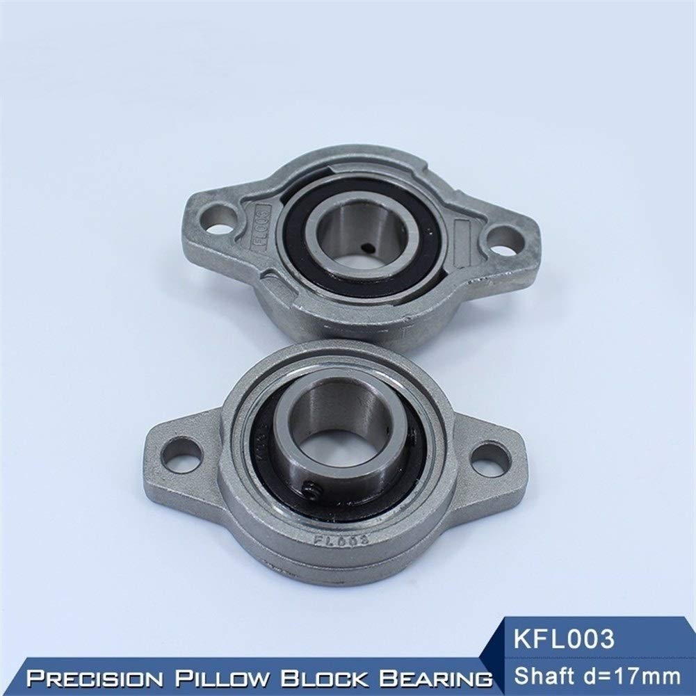DOLUNTO KFL003 montada en cojinete de 17 mm Diámetro del Eje KFL de aleación de Zinc Almohada Bloque Vivienda Brida Suelta Rodamientos KFL003 FL003 (4pcs)