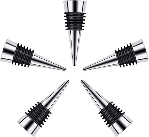 Tapones de acero inoxidable para botellas de vino y bebidas, diseño de bola, corchos, almacenamiento cónico, manualidades, arte (5)