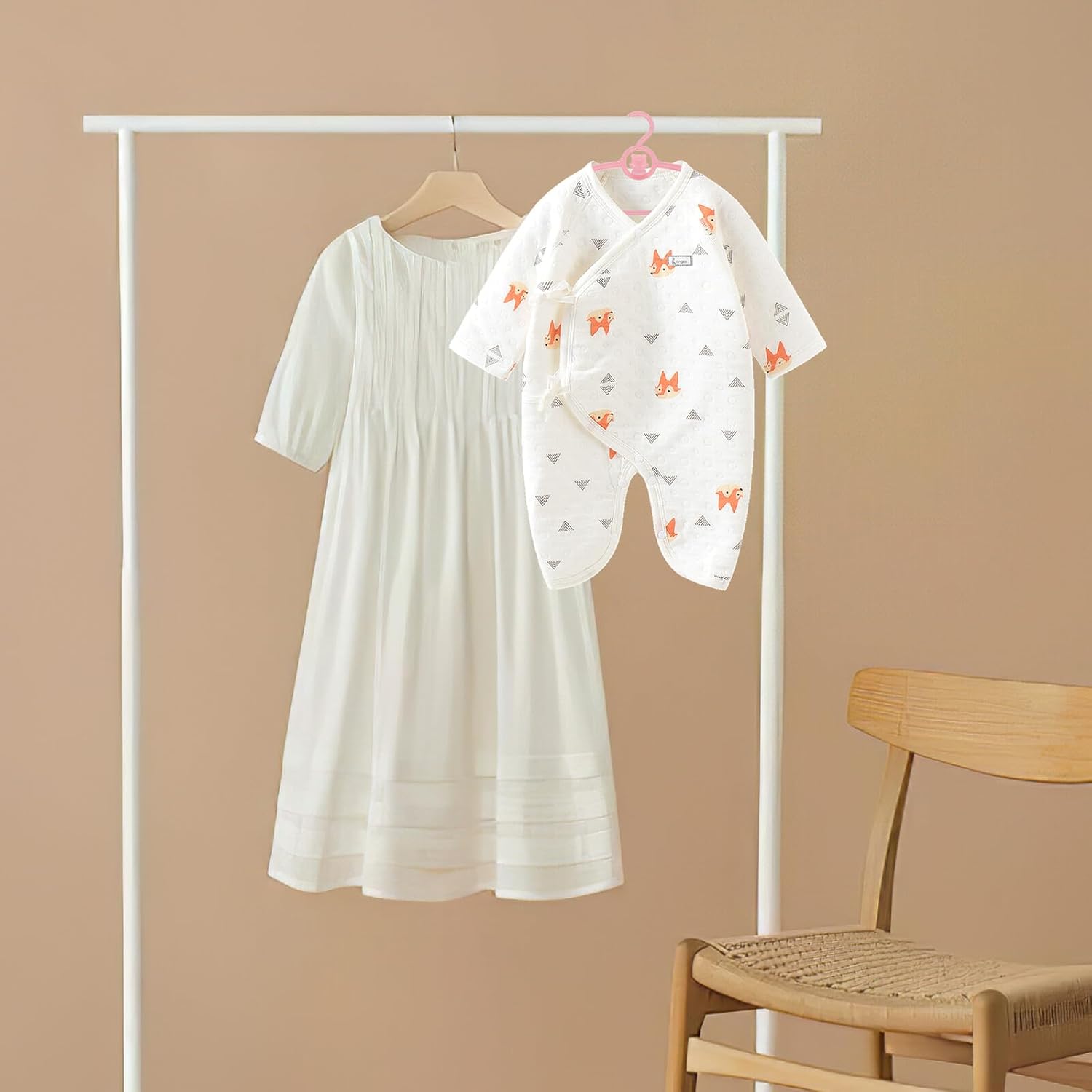 40pcs Plastic Hangers Adjustable Stretchable Clothes Organizer for Nursery Closet with Non-Slip Design, Coat and Pants Hangers for Boys